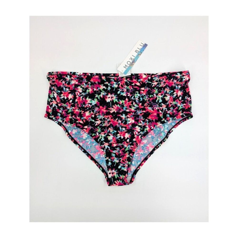 Womens Scoop Swim‎ Bikini Bottom 3X Pink High Waist Cruise Resort Wear